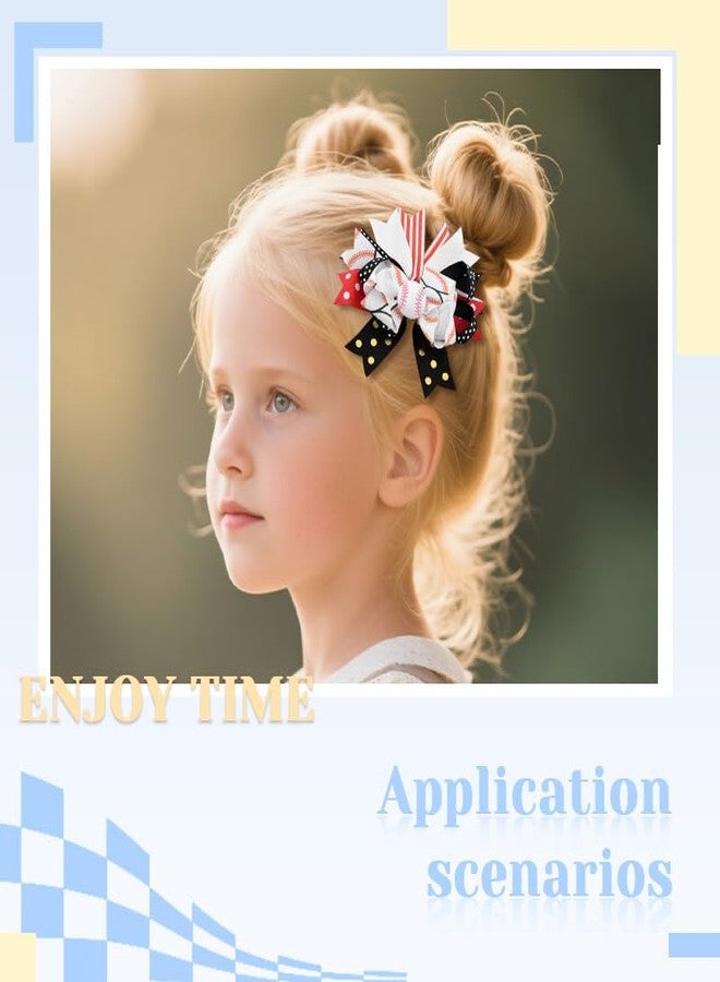Borhmty Baseball Ribbon Hair Accessories for Women Girls Baseball Lovers Fans Birthday Christmas Gifts for Players Coaches Cheer Gifts for Cheerleaders Base Ball Bow Hair Clip for Women Girls - Image 4